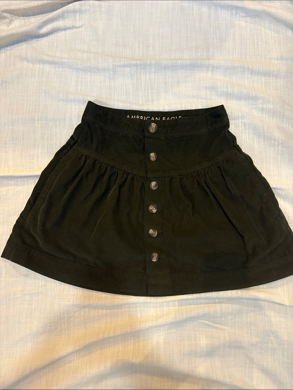 American Eagle fit and flare corduroy skirt olive green size 000